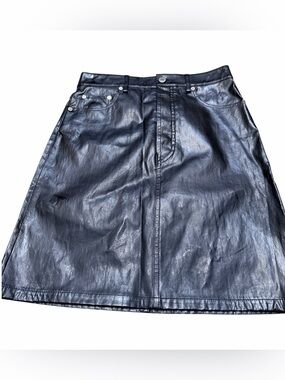 Brand New Helmut Lang Black Patent 5 Pocket Leather Skirt